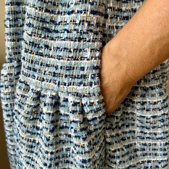 Sister Jane Waltz Tweed Confetti Mini Dress Babydoll Puff Sleeve Tiered Size S - Picture 12 of 14